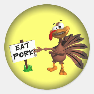 Stickers - Eat Pork Thanksgiving Turkey