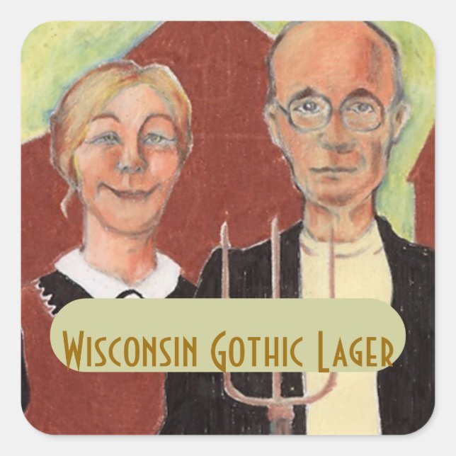 STICKERS Fun Homebrew Labelling American Gothic (Front)
