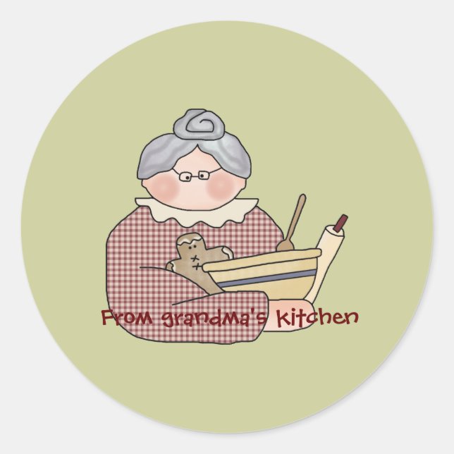 stickers....grandma kitchen classic round sticker (Front)