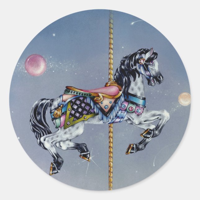 Stickers - Grey Mare Carousel Horse (Front)