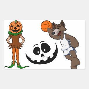 Stickers Halloween basketball skeletons day