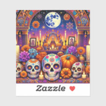 Stickers Halloween day skull skeleton