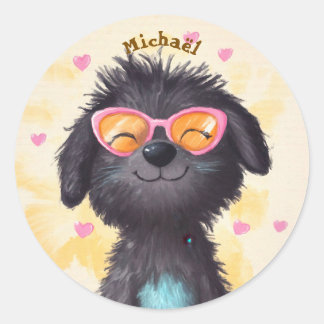 Stickers Happy Dog Valentine's Day Kids School