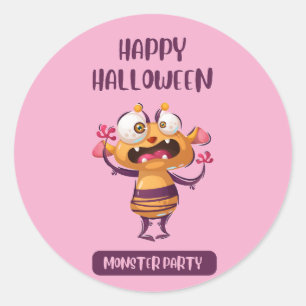 Stickers happy halloween monstre party