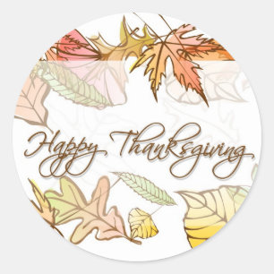 Stickers - Happy Thanksgiving Autumn Leaves 2