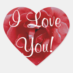Stickers - Heart - Red Red Rose "I Love You"