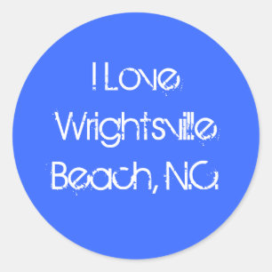 Stickers(I love wrightsville beach,nc) Classic Round Sticker
