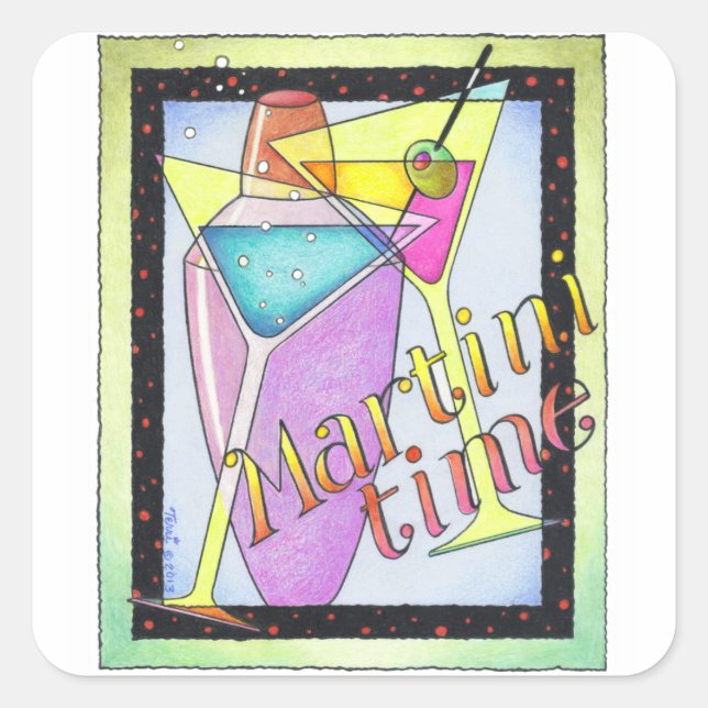 STICKERS - MARTINI TIME, Cocktails (Front)