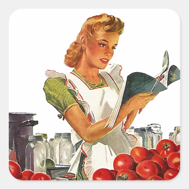 Stickers Notes Canning Jar Square Gifts Kitchen (Front)