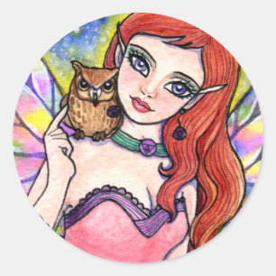 Stickers Owl Bird Fairy Fantasy by Ann Howard