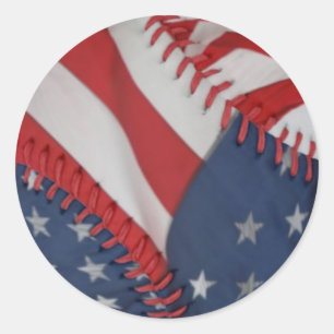 Stickers/Patriotic Baseball Classic Round Sticker