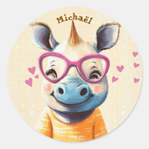 Stickers Rhino Valentine's Day Kids School