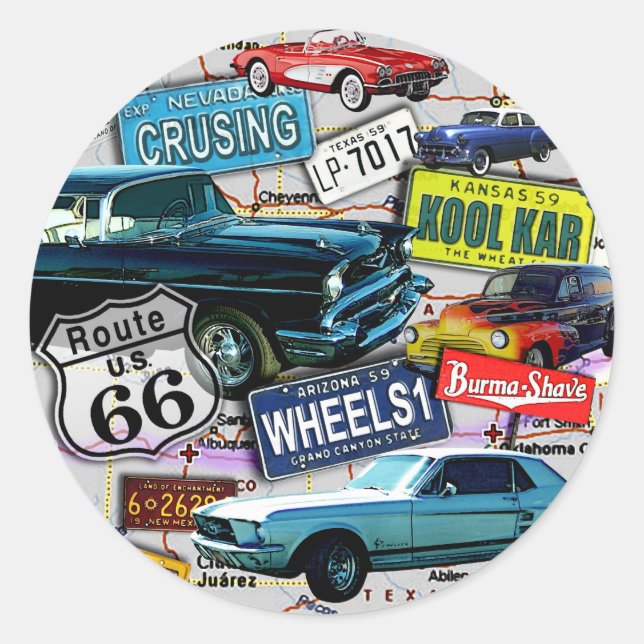 Stickers - Route 66_Classic Cars (Front)