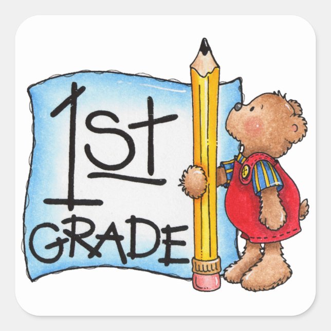 Stickers/School 1st Grade Square Sticker (Front)