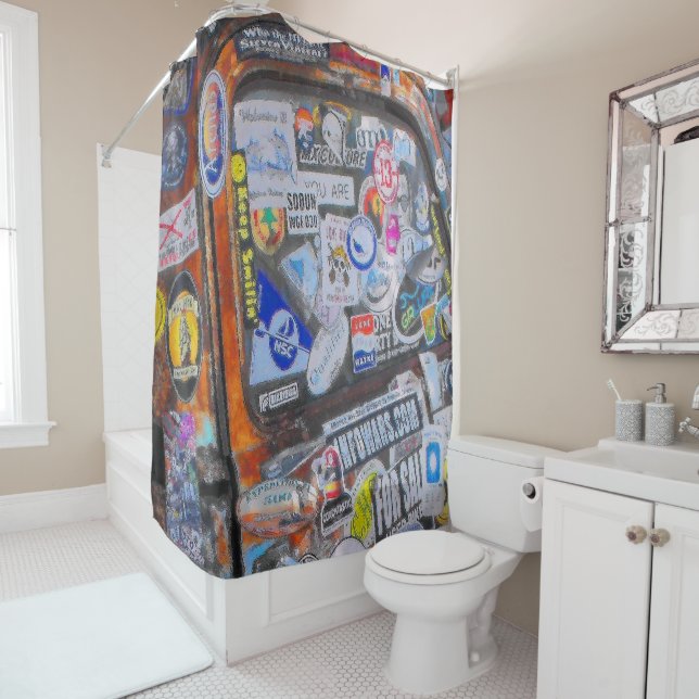 Stickers Shower Curtain (In Situ)
