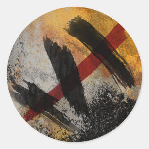 Stickers, The Scar, Digital Abstract Classic Round Sticker
