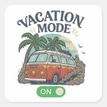 Stickers Vacation Mode On – Retro VW Camper Van Pa