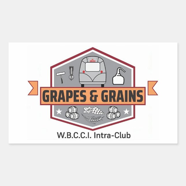 Stickers-WBCCI Grapes & Grains Logo Rectangular Sticker (Front)