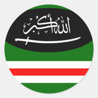 Sticket Chechny Flag Classic Round Sticker