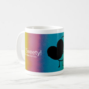 Stickman, Cat & Heart: Playful Art Design Coffee Mug