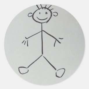 Stickman Classic Round Sticker