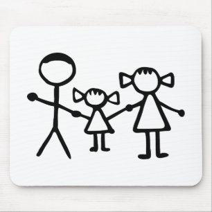 Stickman family mouse pad