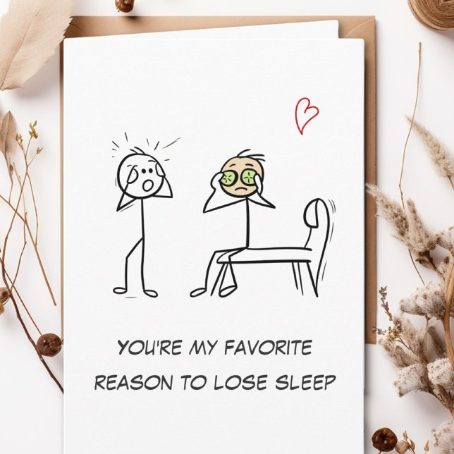 Stickman Humour Quote Facial Funny Valentines Day Card (Creator Uploaded)