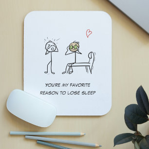 Stickman Humour Quote Facial Funny Valentines Day Mouse Pad