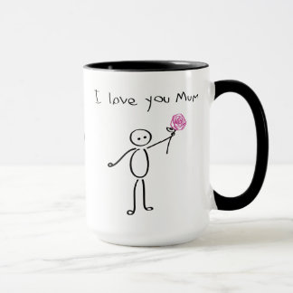 Stickman - I love you mom - Awesome mom - Mother Mug