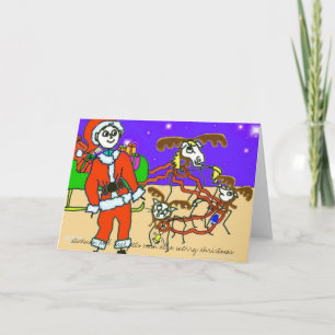 stickman santa,  holiday card