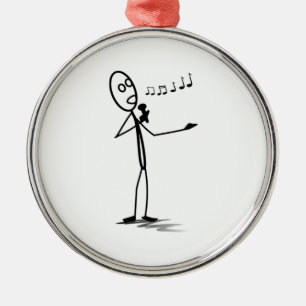 Stickman Singing Metal Tree Decoration