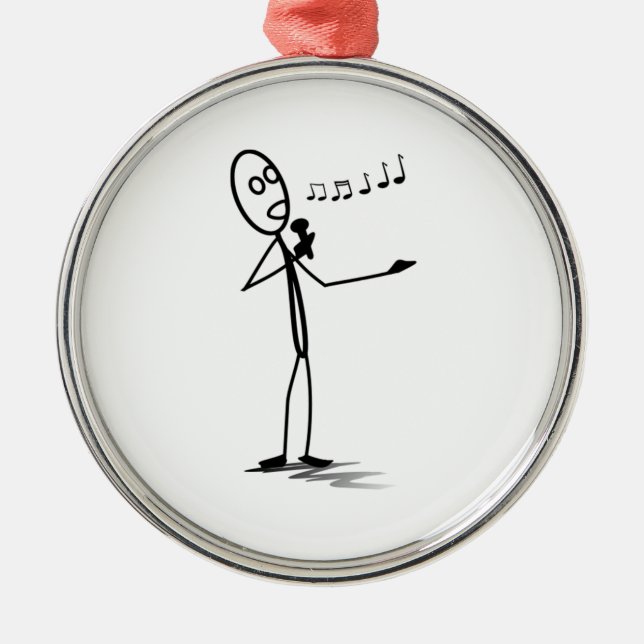 Stickman Singing Metal Tree Decoration (Front)