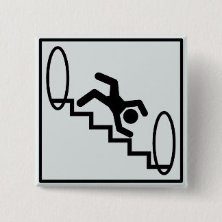 Stickman Stairs - Danger 15 Cm Square Badge