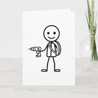 Stickmen At Work - The Electrician Card