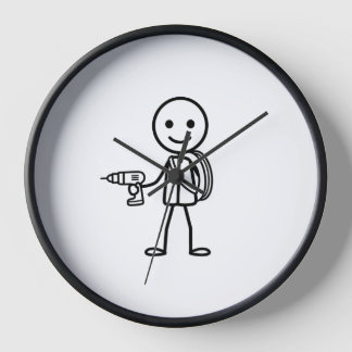 Stickmen At Work - The Electrician Clock