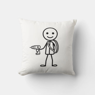 Stickmen At Work - The Electrician Cushion