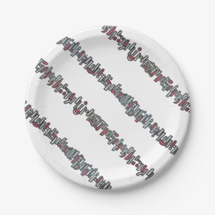 Sticks And Stones-Black and Red Stripes Paper Plate