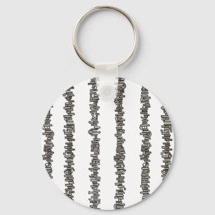 Sticks And Stones-Black And White Modern  Key Ring
