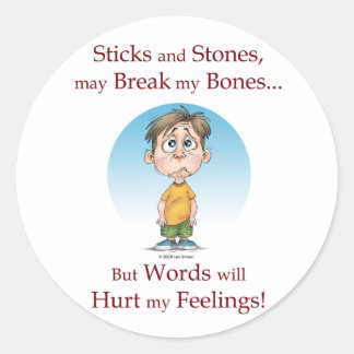 Sticks and Stones Classic Round Sticker