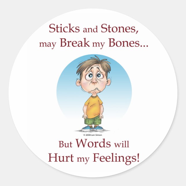 Sticks and Stones Classic Round Sticker (Front)