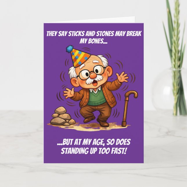 Sticks, Stones & Standing Up Too Fast Card (Front)