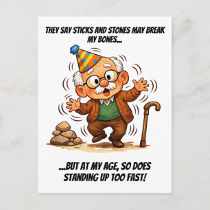 Sticks, Stones & Standing Up Too Fast Postcard