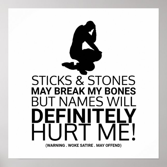 Sticks & Stones, Woke Satire Poster (Front)