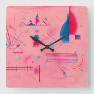 Sticks, The Rose, 1933 by Wassily Kandinsky Square Wall Clock