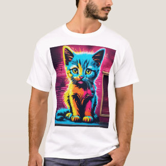 Sticky Kitty–Vibrant Cursive Graffiti Logo T-Shirt