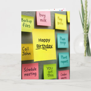Sticky Note Birthday Card
