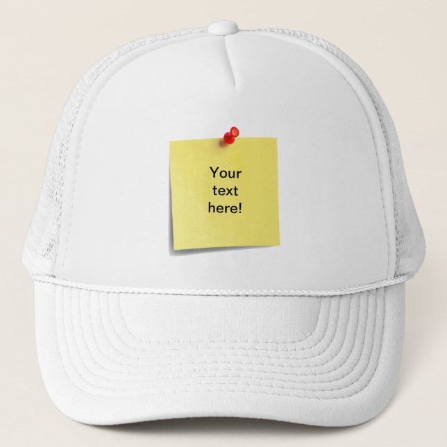 Sticky Note Hat Template - Add Your Own Text! (Front)