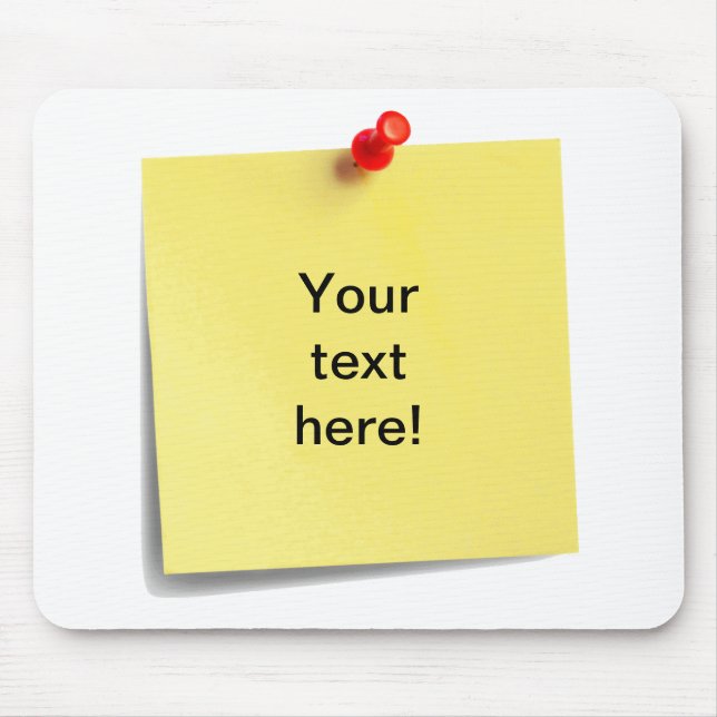 Sticky Note Mouse Mat Template - Add Your Own Text (Front)
