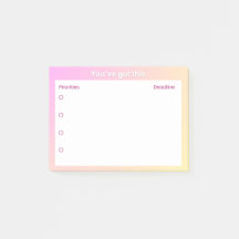 Sticky Note Planner – Priorities & Deadline Layout