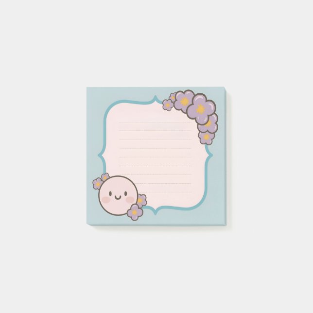 Sticky Note Template with Delicate Floral  (Front)